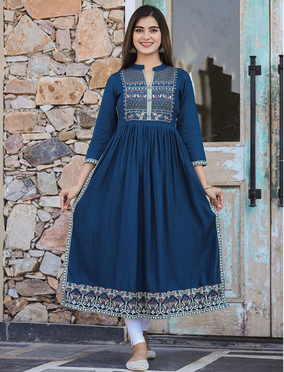 Nayara Blue Long Kurti