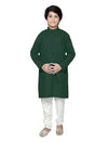 Plain Cotton Kurta Pyjama - Green