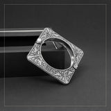 Silver Square Shape Oxidised Bangle
