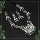 Glass Stone Oxidised Necklace Set