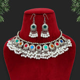 Oxidised Necklace With Earrings