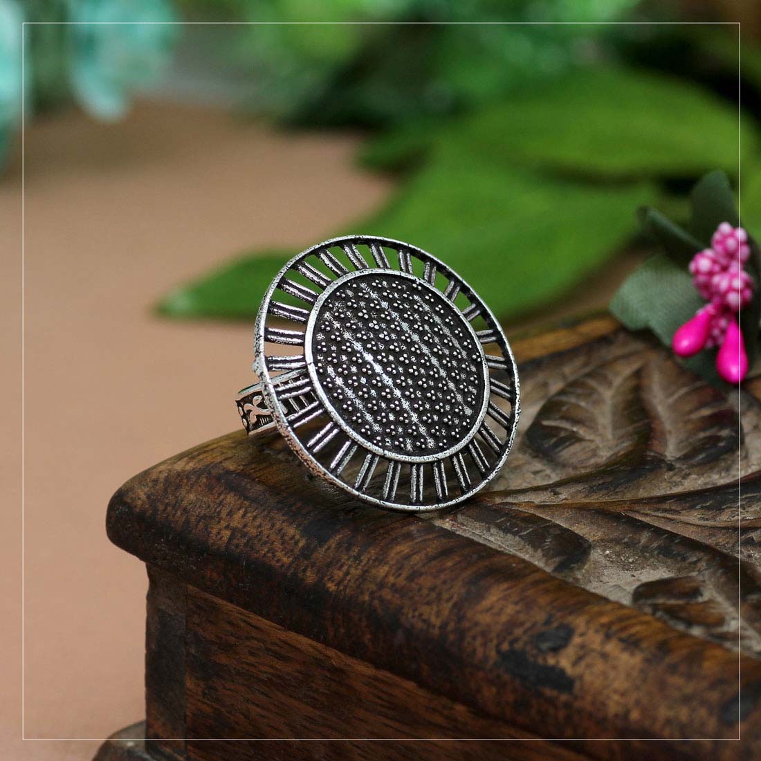 Antique Silver Oxidised ring