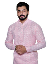 Pink Chikankari Kurta Pajama