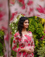 Floral Pink Anarkali Kurti