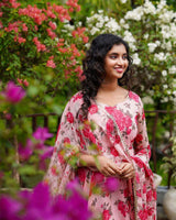 Floral Pink Anarkali Kurti