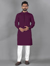 Ban Collar Purple Kurta Pajama
