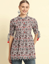 Cotton Printed Flared Top