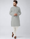 Plain Kurta Pajama - Light Grey