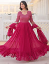 Pink Embroidered Anarkali Kurti