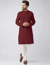maroon cotton kurta pajama men