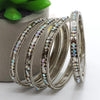 Silver Oxidised Bangles Set