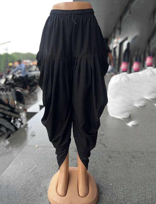 Black Cotton Dhoti Pant Mens