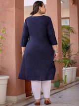Blue Lucknowi Long Kurti