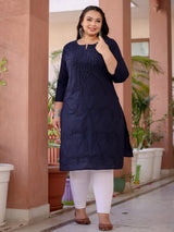 Blue Lucknowi Long Kurti