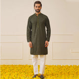 Green Embroidered Kurta Pajama