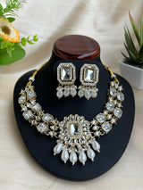 Kundan Pearl Stone Necklace with earrings