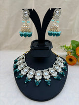 Peacock Style Long Drop Necklace With Earrings
