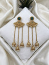 Long Gold Tone Chain Drop Earrings