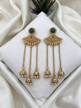 Long Gold Tone Chain Drop Earrings