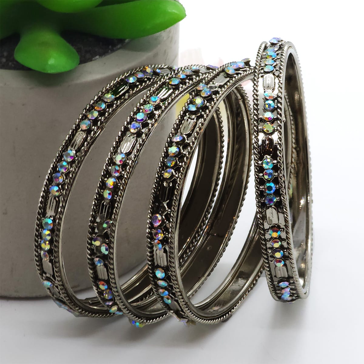 Black Oxidised bangles set