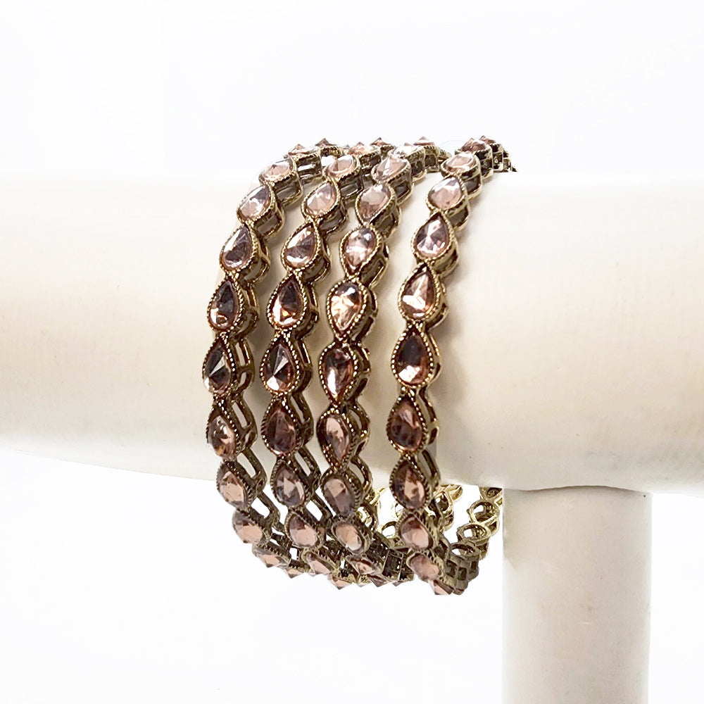 Traditional Kundan Bangles in Stunning Copper Color