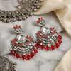 Red Oxidised Pearl Earrings