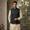 Green Jacqurd Nehru Jacket