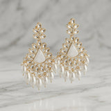 White Stone Pearl Earring