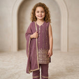 Purple Embroidery Suit for Girl