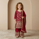 Embroidery Sharara Suit For Girls
