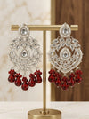 Fancy Kundan Earring - Maroon