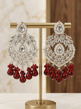 Fancy Kundan Earring - Maroon