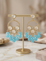 ChandBali Polaki Earrings - Sky Blue