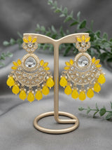 Crystal With Yellow Pearl Earrings