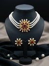 White Choker Necklace With Earrings