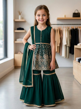 Girl Green Sharara Suit