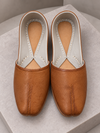 Tan faux leather Punjabi khussa jutti for men