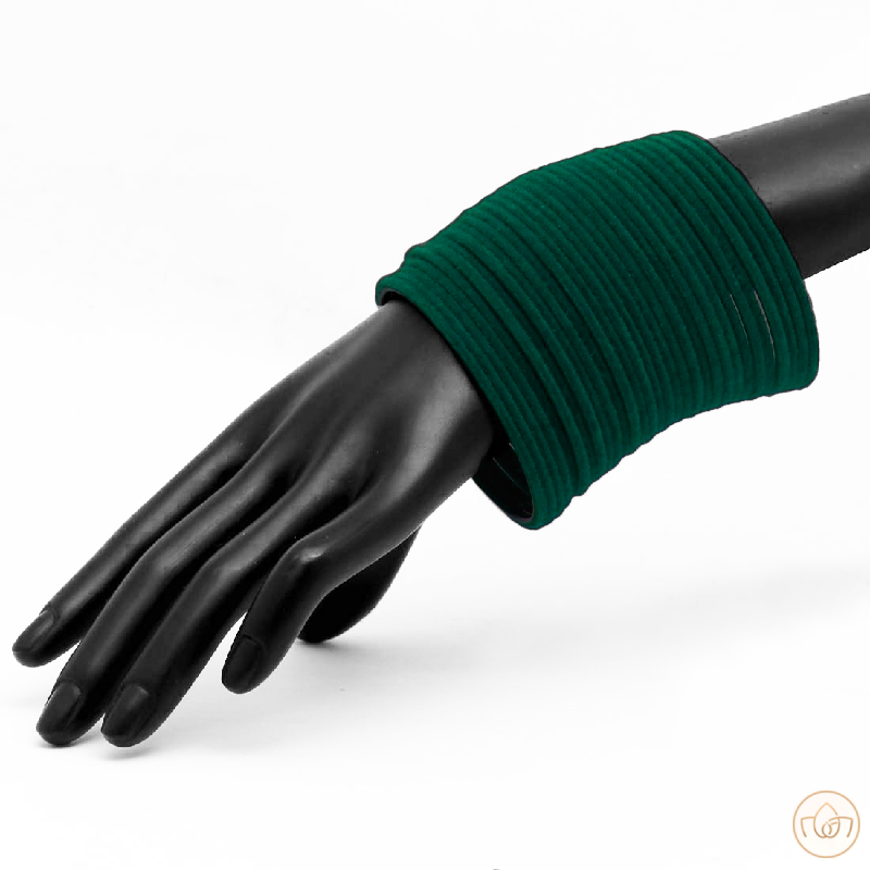 Velvet Bangles (4 Dozens Set) - Green