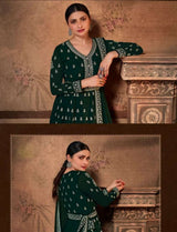 Green Embroidery Anarkali Suit