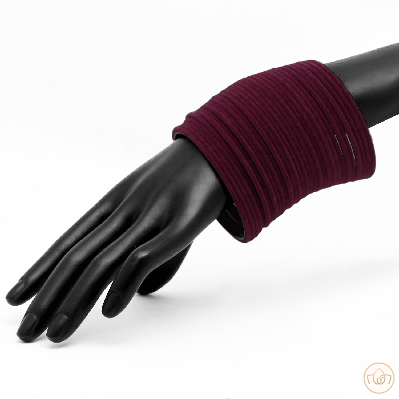 Velvet Bangles (4 Dozens Set) - Maroon