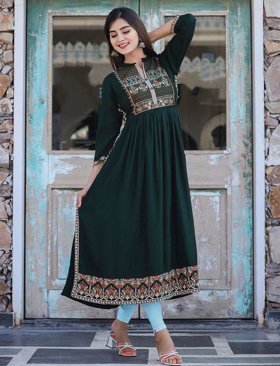 Nayara Green Long Kurti