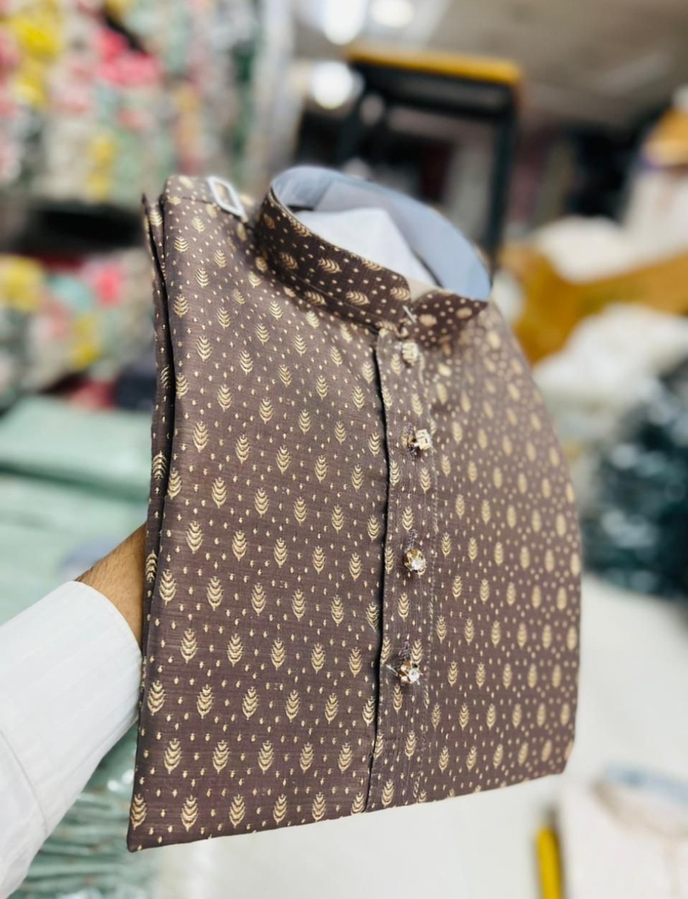 Silk Jacquard Kurta Pajama - Image 2