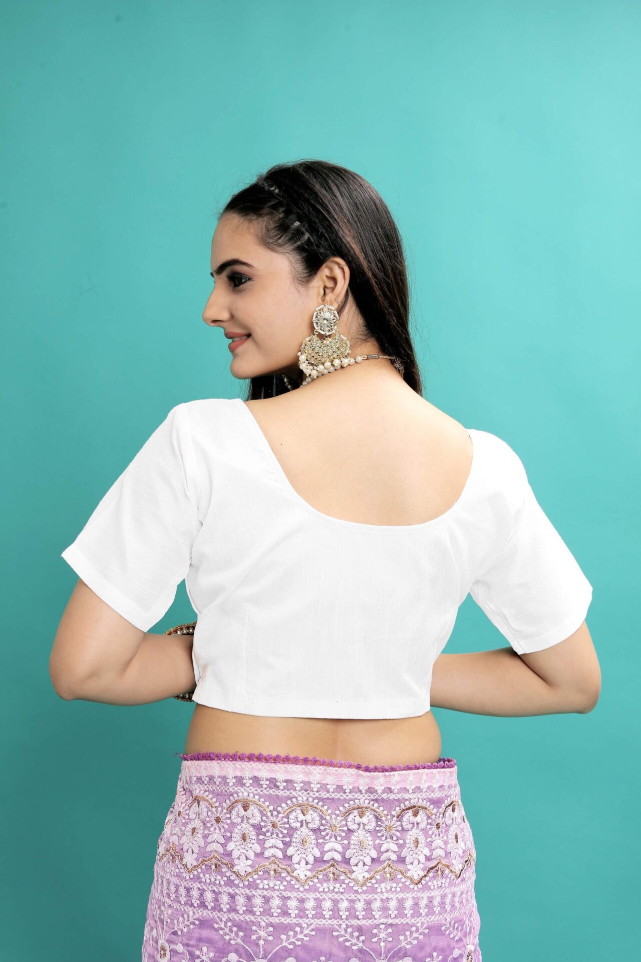 Purple Soft Organza Saree - Image 5