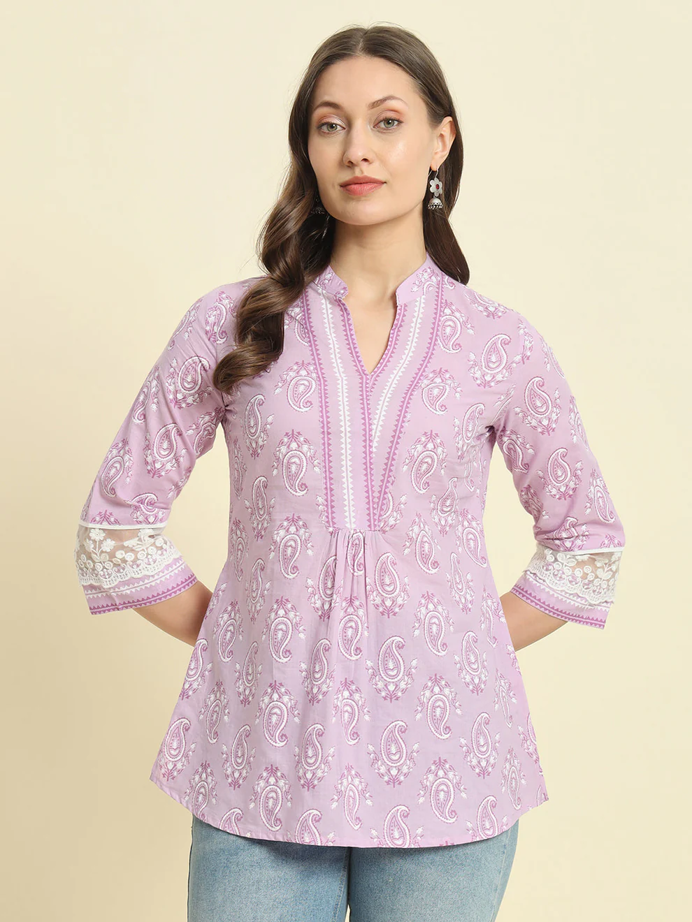 Lilac Short Cotton Top Women - Image 3