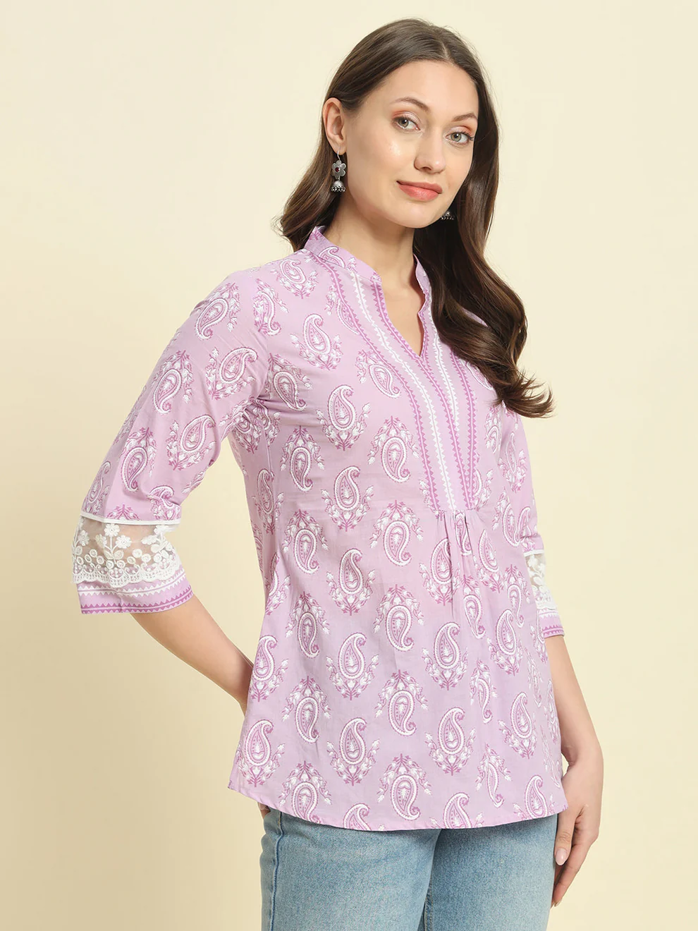 Lilac Short Cotton Top Women - Image 4