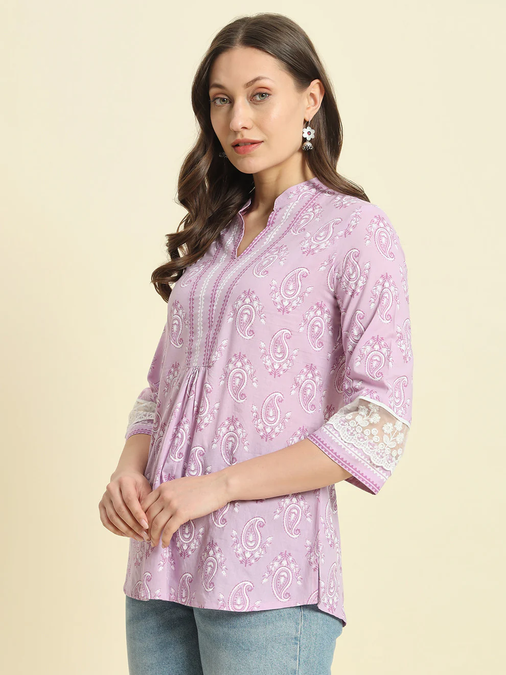 Lilac Short Cotton Top Women - Image 5