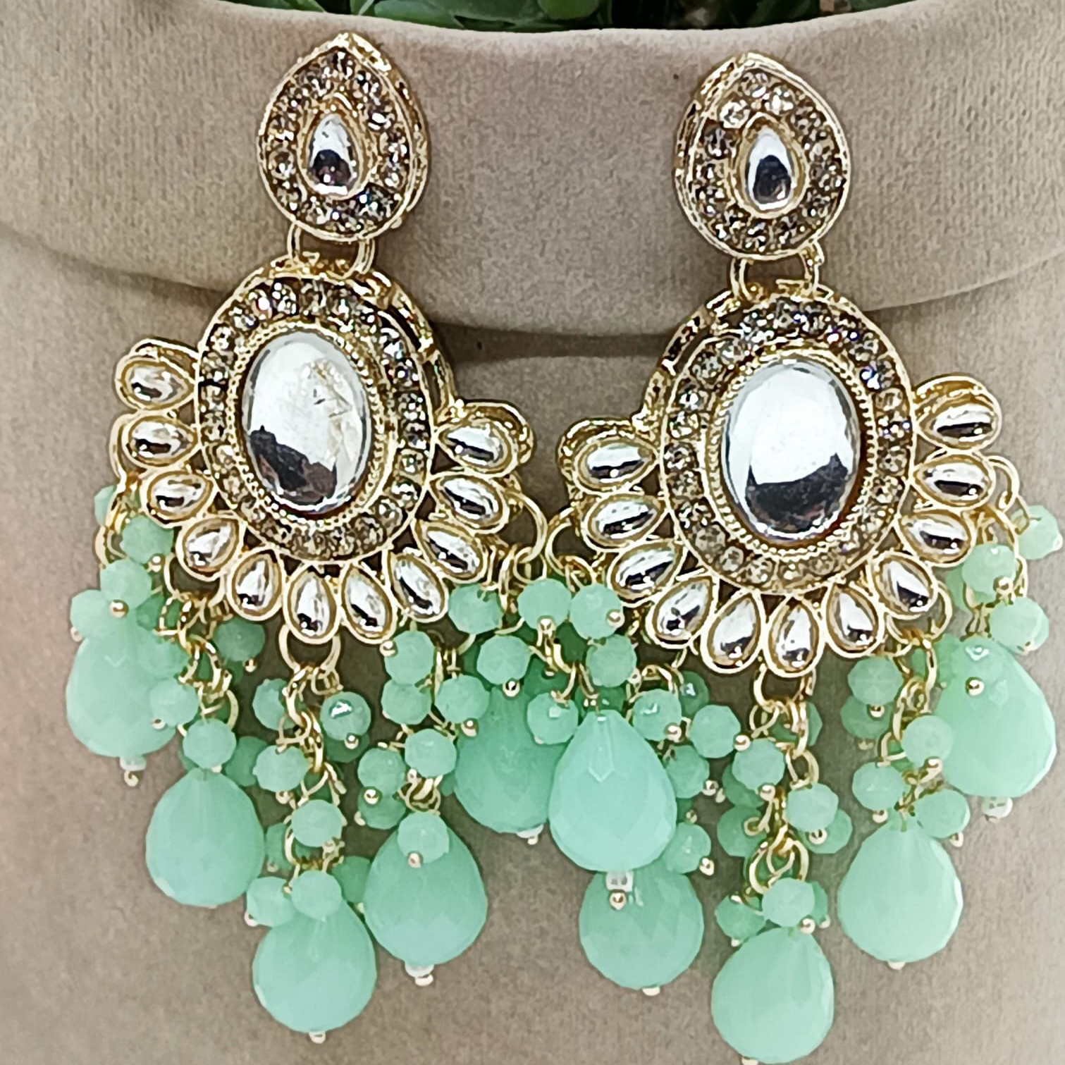 Green Stone Earring Women
