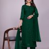 Luckhnowi Embroidery Green Suit
