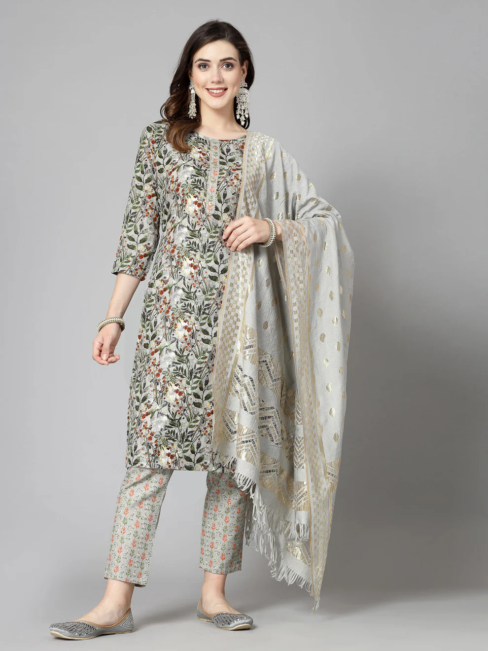 Floral Cotton Kurta Set - Image 3