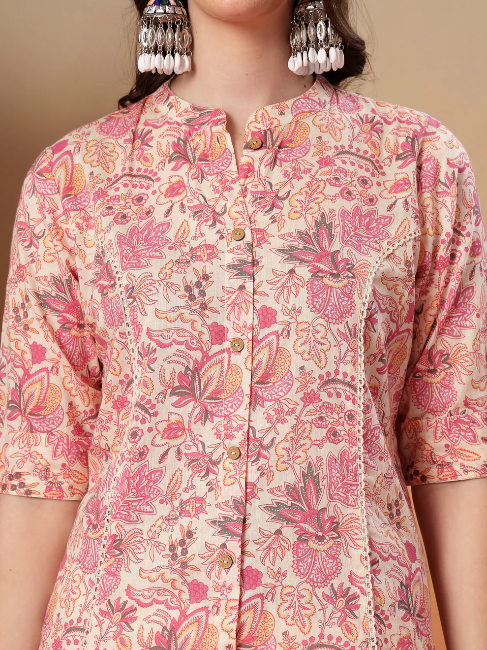 Floral Printed Rayon A-Line Kurta - Image 3